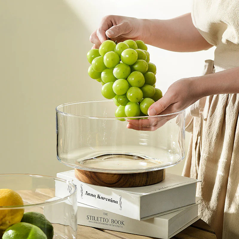 Fruit Bowl with Wooden Base