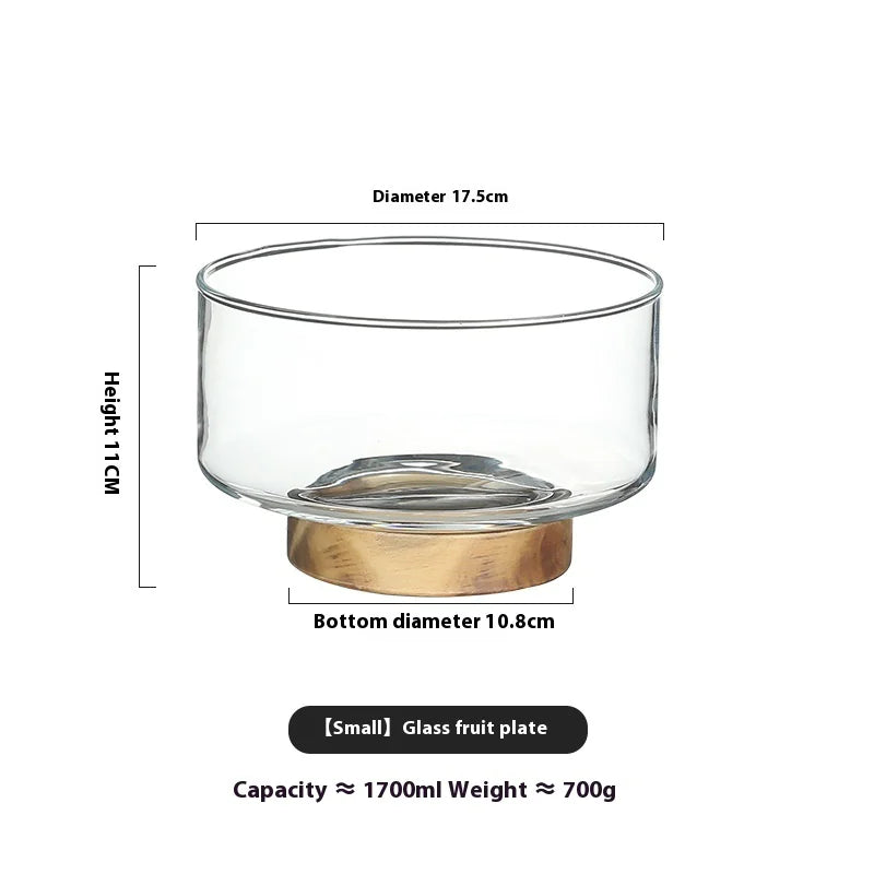 Fruit Bowl with Wooden Base